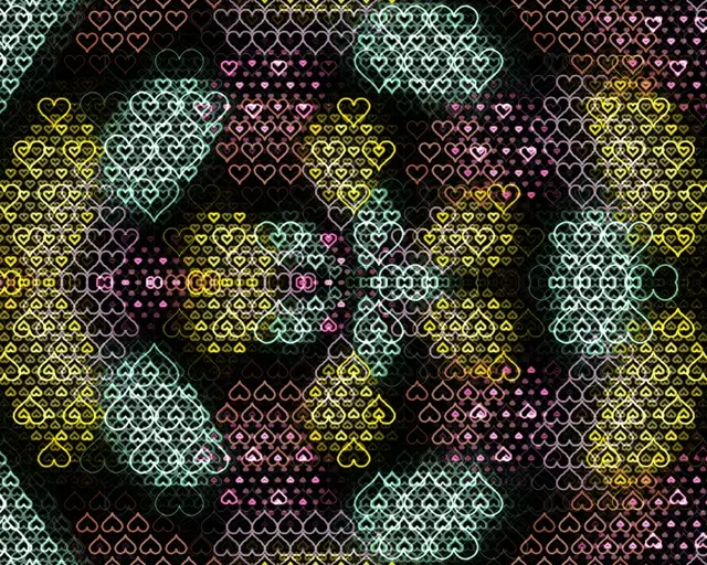 5:4 Industrial Colorful Neon Hearts 60fps VJ Loop Screensaver