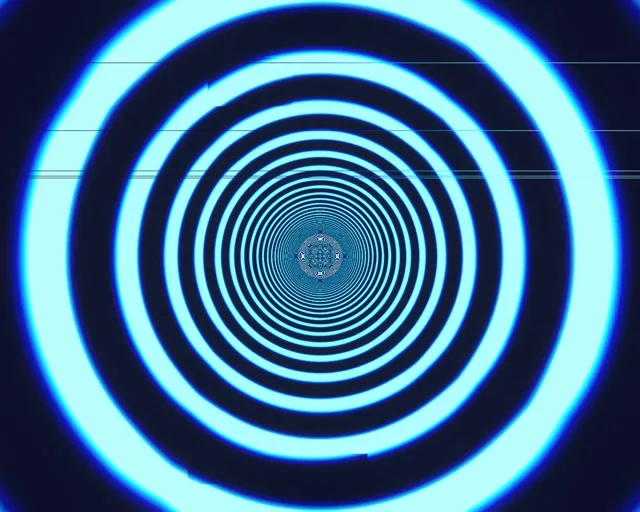 5:4 Industrial | Cyan Concentric Tunnel 60fps Screensaver VJ Loop