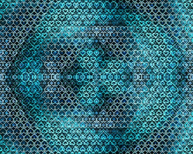 5:4 Industrial | Glowing Cyan Hearts 60fps Screensaver Visual