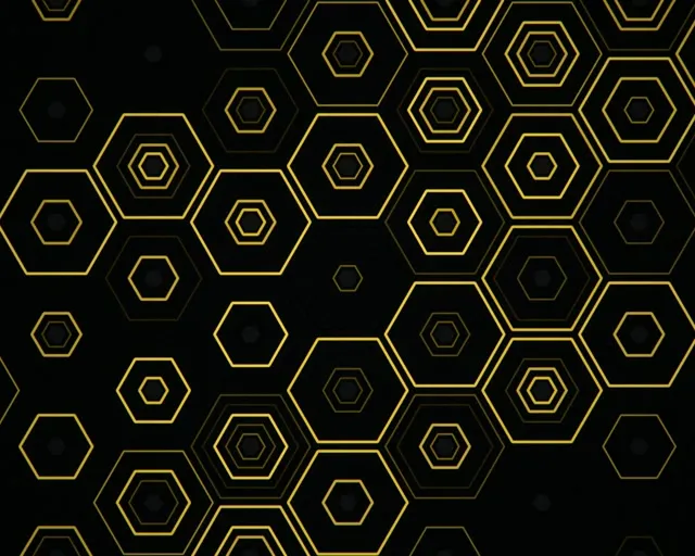 5:4 Industrial Gold Hexagon 60fps Screensaver Motion Background Loop
