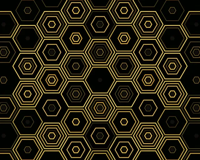 5:4 Industrial | Golden Hexagon 60fps Screensaver Live Wallpaper Motion