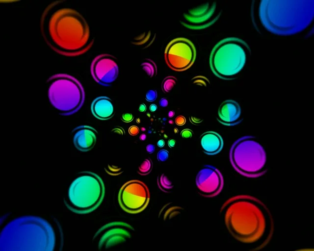 5:4 Industrial | Neon Circles Motion 60fps Screensaver VJ Loop