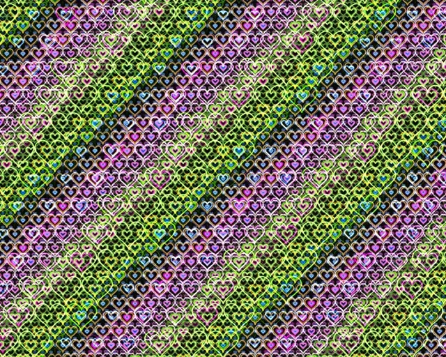 5:4 Industrial | Neon Heart Pattern 60fps VJ Screensaver Motion Background