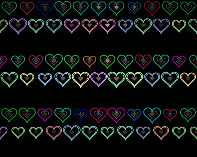 5:4 Industrial | Neon Hearts 60fps Live Wallpaper Screensaver VJ Loop