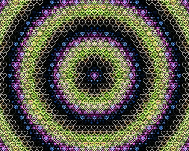 5:4 Industrial | Neon Hearts 60fps Screensaver VJ Wallpaper