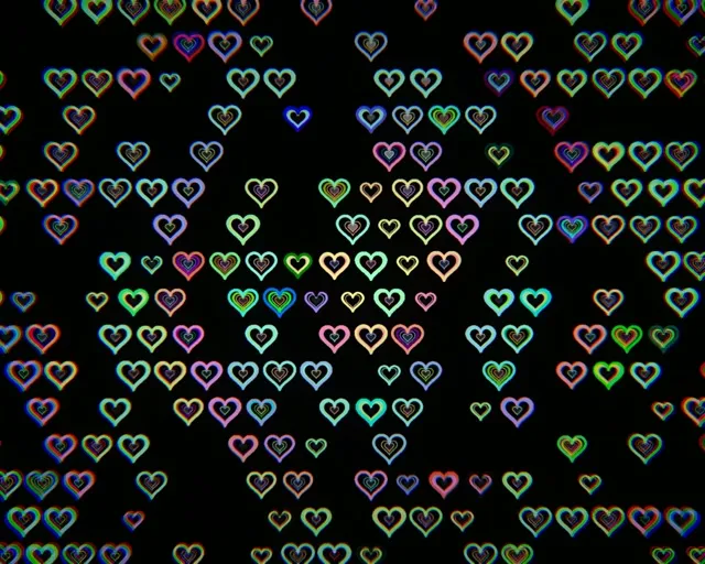 5:4 Industrial Neon Hearts Colorful 60fps VJ Loop Screensaver