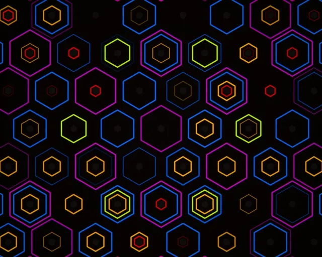 5:4 Industrial | Neon Hexagon 60fps Screensaver Motion Background