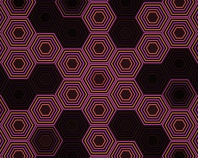 5:4 Industrial | Neon Hexagon 60fps Screensaver Motion Background