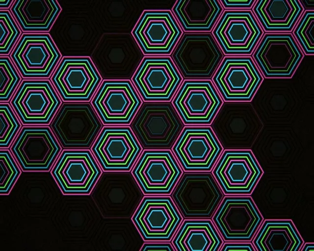 5:4 Industrial | Neon Hexagon 60fps Screensaver VJ Loop