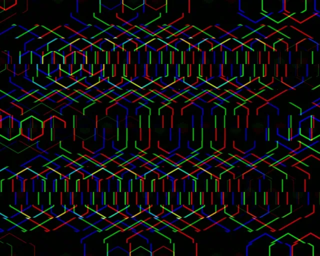 5:4 Industrial | Neon Hexagon Grid 60fps Screensaver Motion Display