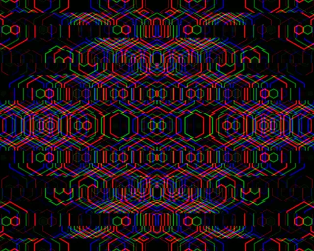 5:4 Industrial | Neon hexagon grid 60fps screensaver motion display