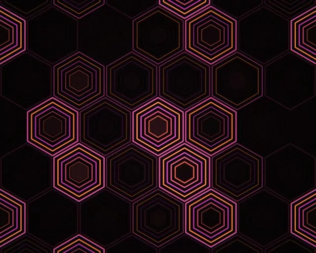 5:4 Industrial Neon Hexagon Grid 60fps Screensaver Motion Loop