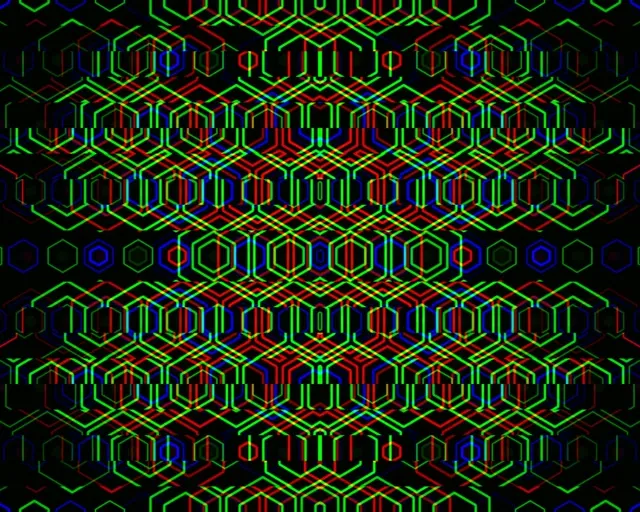 5:4 Industrial | Neon hexagon matrix 60fps screensaver motion background