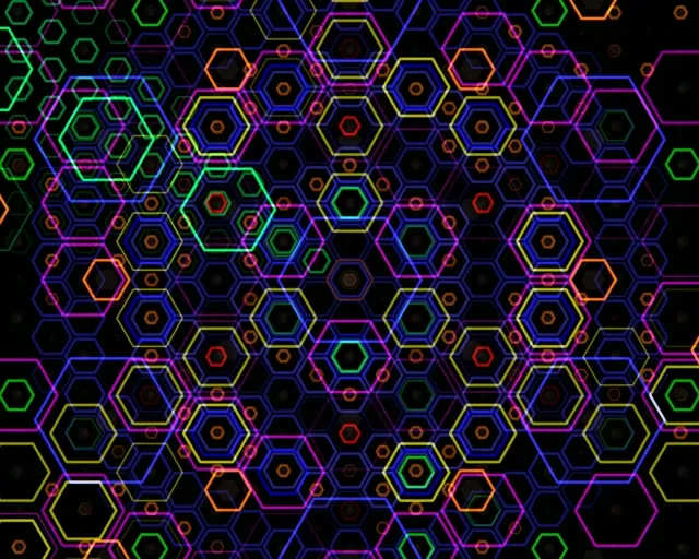 5:4 Industrial | Neon hexagon mesh 60fps screensaver VJ loop