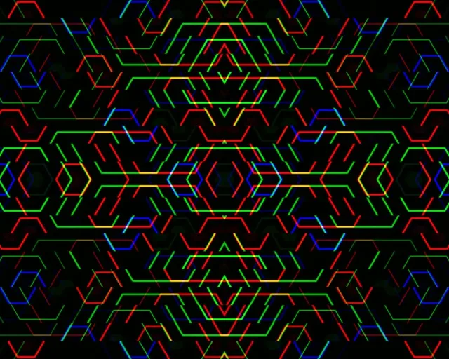 5:4 Industrial | Neon Hexagon Pattern 60fps Live Screensaver Loop