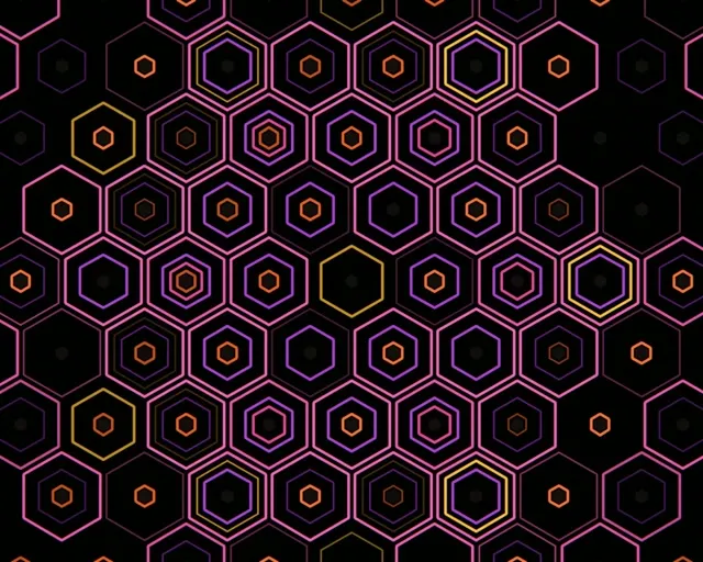 5:4 Industrial | Neon Hexagon Pattern 60fps Live Screensaver Motion