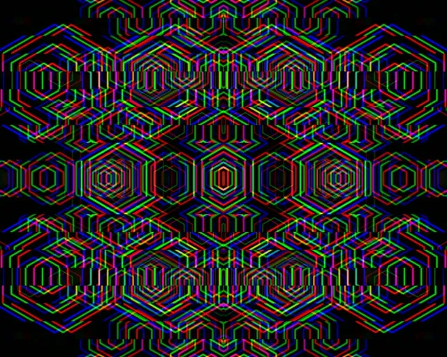 5:4 Industrial | Neon Hexagon Pattern 60fps Screensaver Motion Background