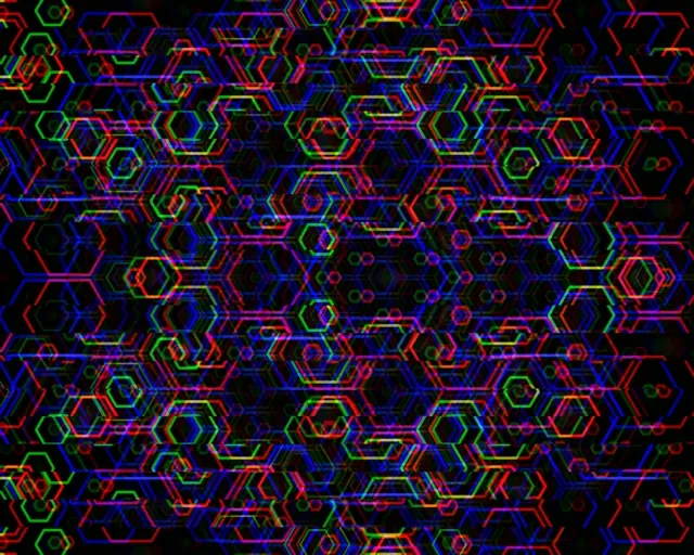 5:4 Industrial | Neon hexagon seamless 60fps screensaver motion background
