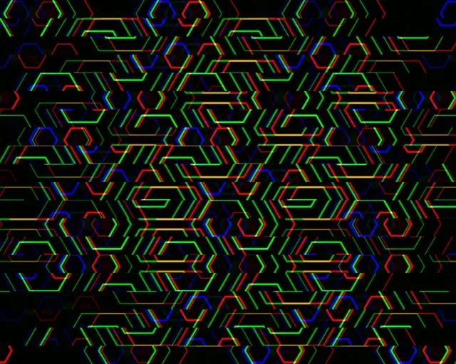 5:4 Industrial | Neon hexagon tech pattern 60fps screensaver VJ loop