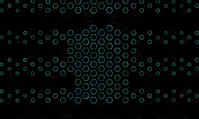5:3 Wide 60FPS Glowing Hexagon Pattern Screensaver | Live Wallpaper Loop