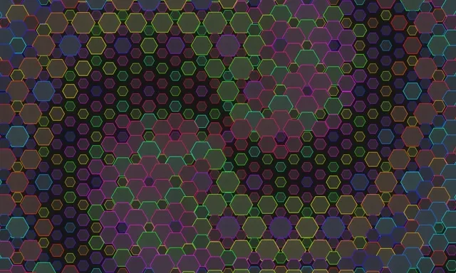5:3 Wide 60FPS Hexagon Kaleidoscope Screensaver Motion Background VJ Loop