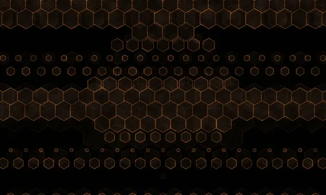 5:3 Wide 60FPS Hexagon Vortex Screensaver | Gold Geometric Live Wallpaper