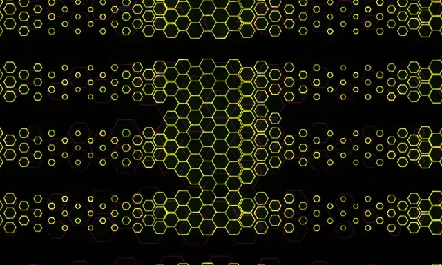 5:3 Wide 60fps Neon Hexagon Spiral Screensaver - Motion VJ Yellow