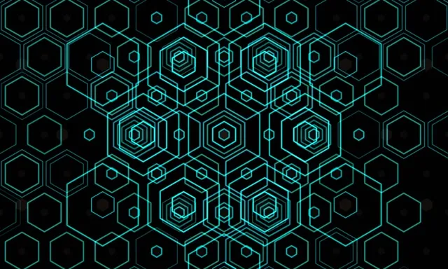 5:3 Wide 60fps Neon Hexagon Spiral Screensaver VJ Loop Motion Background
