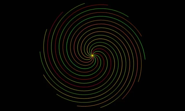 5:3 Wide | 60fps Neon Spiral Screensaver | Background for Edits VJ Loop