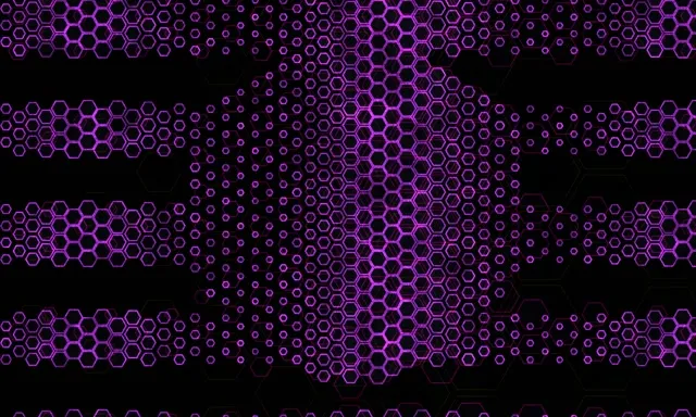5:3 Wide | 60fps Purple Neon Hex Kaleidoscope Screensaver Background Edits