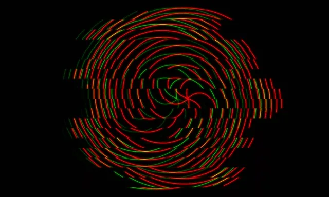5:3 Wide 60fps Rotating Spiral Neon Screensaver VJ Animation Red Orange