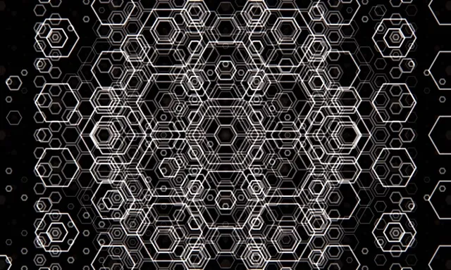 5:3 Wide 60fps Screensaver | Hexagon Vortex Background for Edits Neon VJ