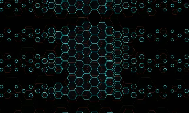 5:3 Wide 60fps screensaver neon tunnel background for edits hexagonal shapes