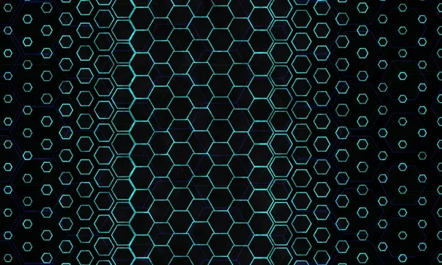 5:3 Wide 60fps Screensaver Neon Tunnel Live Wallpaper Cyan Hexagons