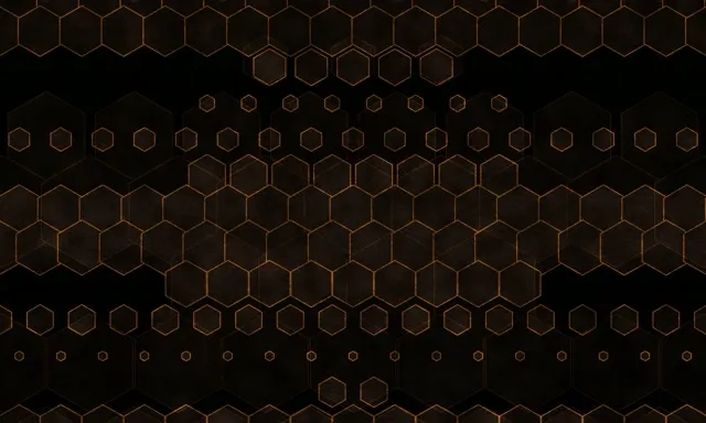 5:3 Wide 60fps Screensaver Neon Tunnel Live Wallpaper Hexagon Gold Pattern