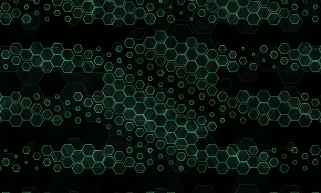 5:3 Wide 60fps Screensaver Neon Tunnel Motion Background Green Hexagon