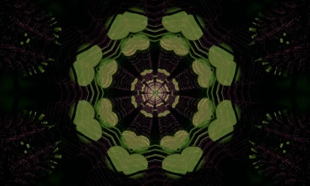 5:3 Wide 60fps Screensaver Neon Tunnel VJ Animation Green Purple Recursive Rings