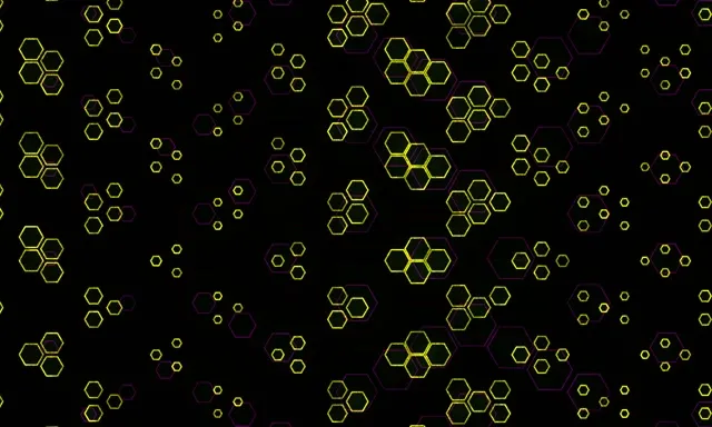 5:3 Wide 60fps Screensaver Neon Tunnel VJ Animation Yellow Neon Hexes