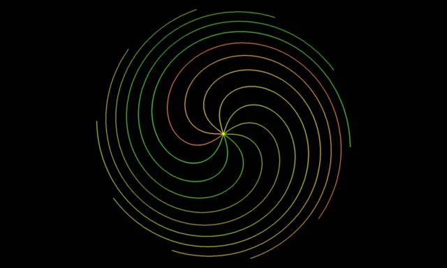 5:3 Wide | 60fps Yellow Orange Spiral Screensaver | Motion BG