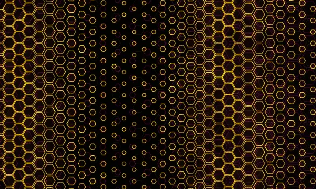 5:3 Wide Golden Hexagon 60fps Screensaver | Motion Background