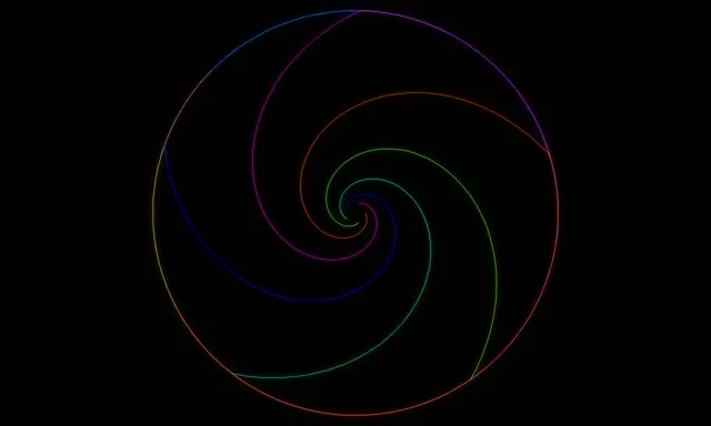5:3 Wide Rainbow Spiral 60FPS Screensaver Background for Edits VJ Neon