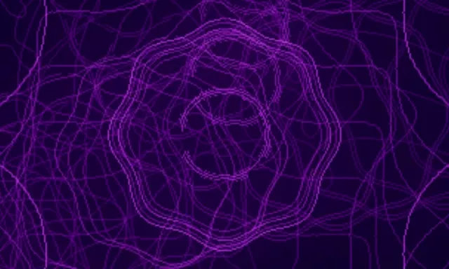 5:3 Widescreen 60fps Screensaver - Purple Neon Tunnel Dynamic Flowing Lattice Vj Clip