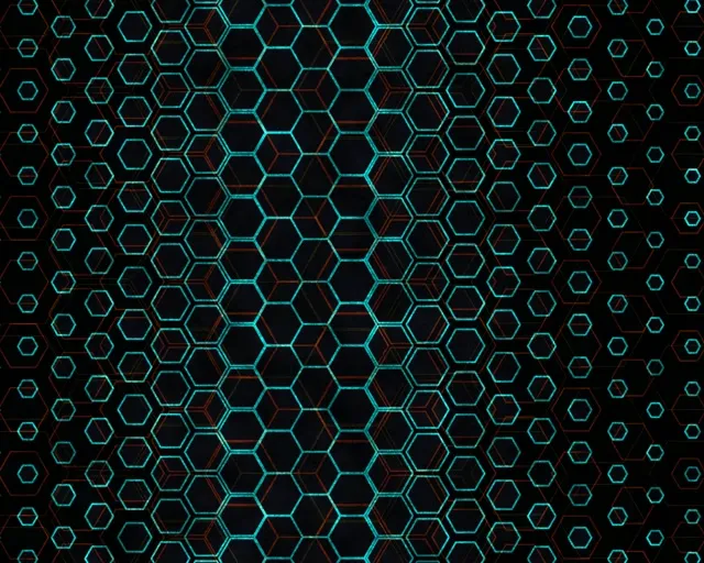 5:4 Industrial 60FPS Hexagon Grid Screensaver | Cyan Neon Background for Edits