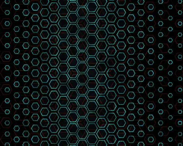 5:4 Industrial | 60fps Hexagon Grid Screensaver | VJ Animation Cyan Neon