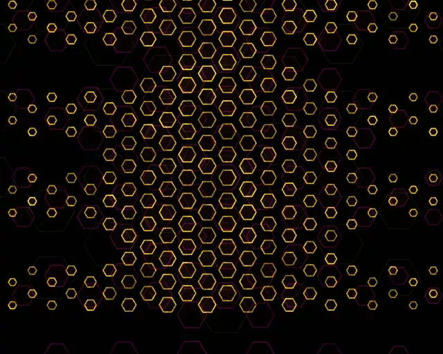 5:4 Industrial 60FPS Hexagon Screensaver | Golden Neon VJ Motion Loop