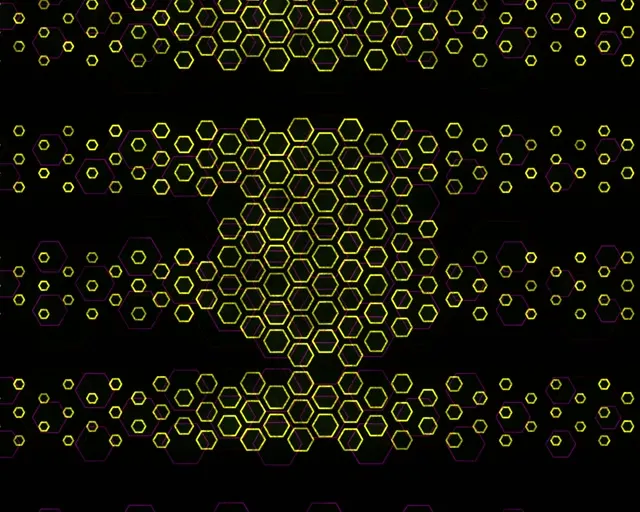 5:4 Industrial 60FPS Hexagon Screensaver | Neon Yellow VJ Animation Loop