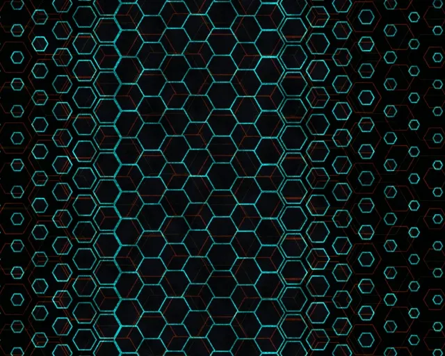5:4 Industrial 60fps Screensaver Neon Tunnel Background Edit Cyan Hexagons