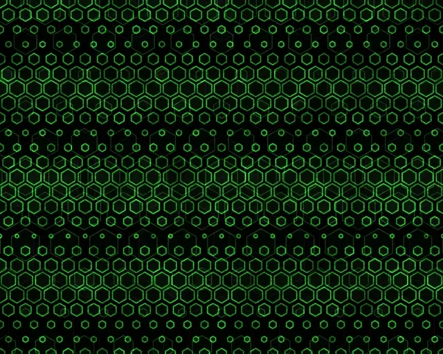 5:4 Industrial 60fps Screensaver Neon Tunnel Live Wallpaper Green Hex Glow