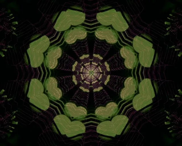 5:4 Industrial 60fps Screensaver Neon Tunnel Motion Background Green Neon Mandala