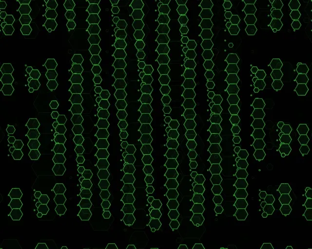 5:4 Industrial 60fps Screensaver Neon Tunnel Motion Background Green Shapes